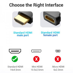 Adaptateur HDMI mâle vers HDMI femelle 4K